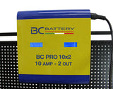 BC PRO 10x2 - Professional 2-output battery charger, 10 Amp