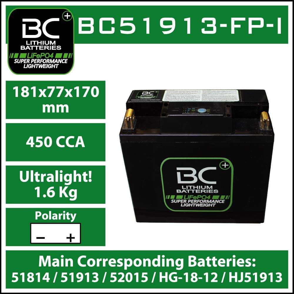 BC51913-FP-I, Batteria Moto al Litio LiFePO4, 12V
